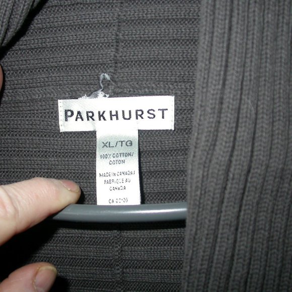 Dark Grey Ribbed Knit Cardigan - Picture 2 of 6